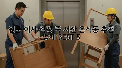 원룸 이사, 걱정 뚝! 서산 온석동 추천 업체 BEST 5