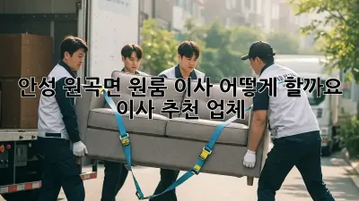 안성 원곡면 원룸 이사, 어떻게 할까요? 이사 추천 업체